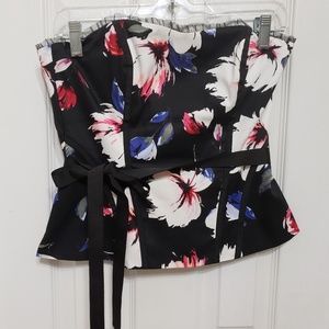 WHBM Floral Bustier Top